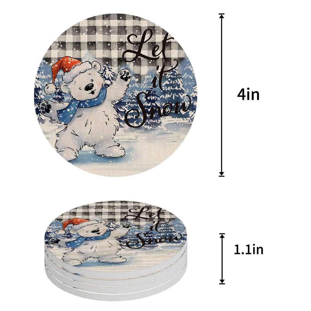 Set of 6 Ceramic Coasters with Cork Base N6503
