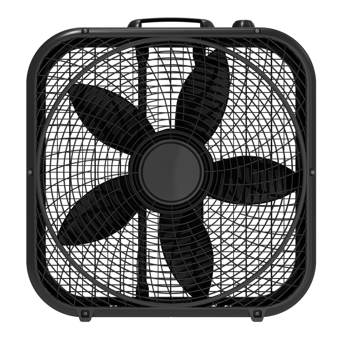 20-inch Black Box Fan with Handle H9632