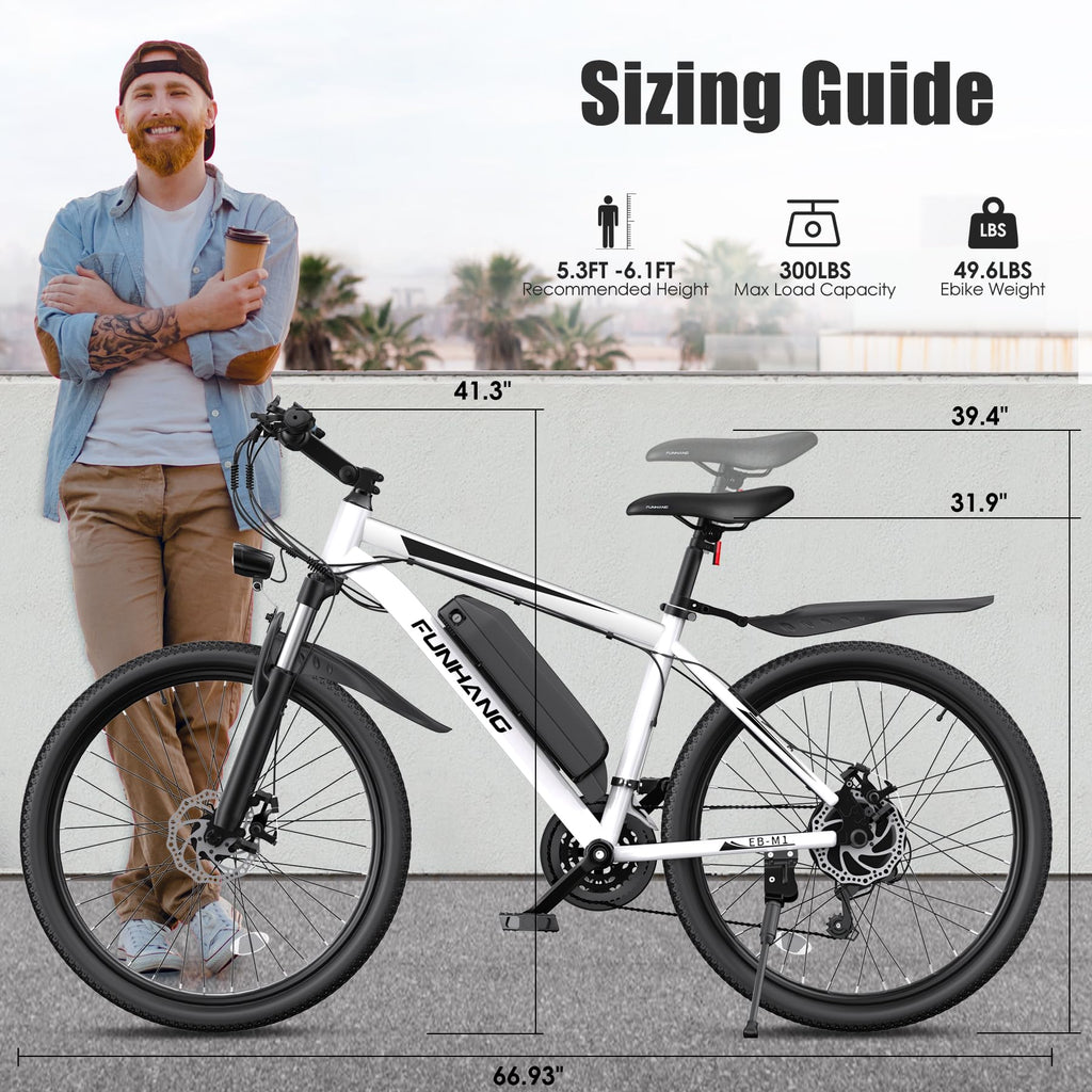 1000W 50Miles 26" Electric Mountain Bike with 48V Removable Battery L94287