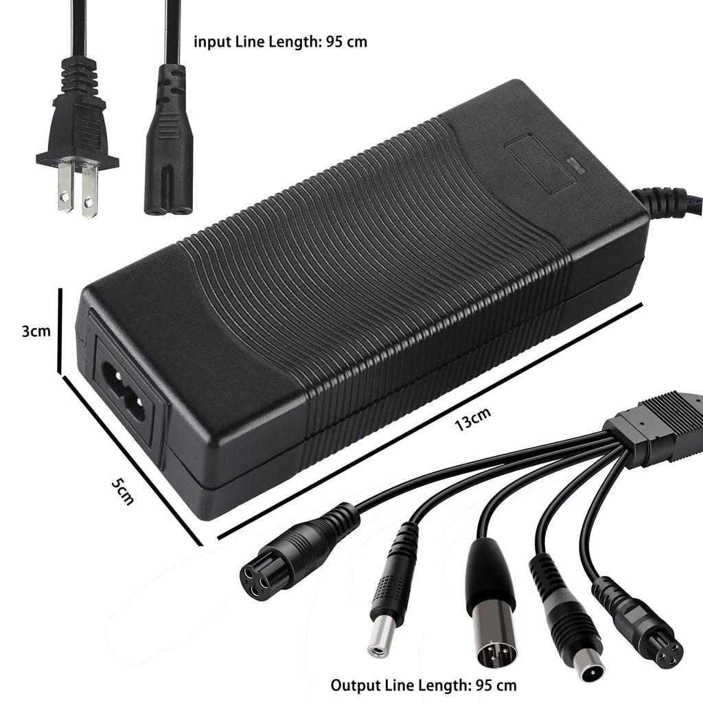 42V 2A Electric Scooter Battery Charger with XLR RCA & DC Plugs Q16650