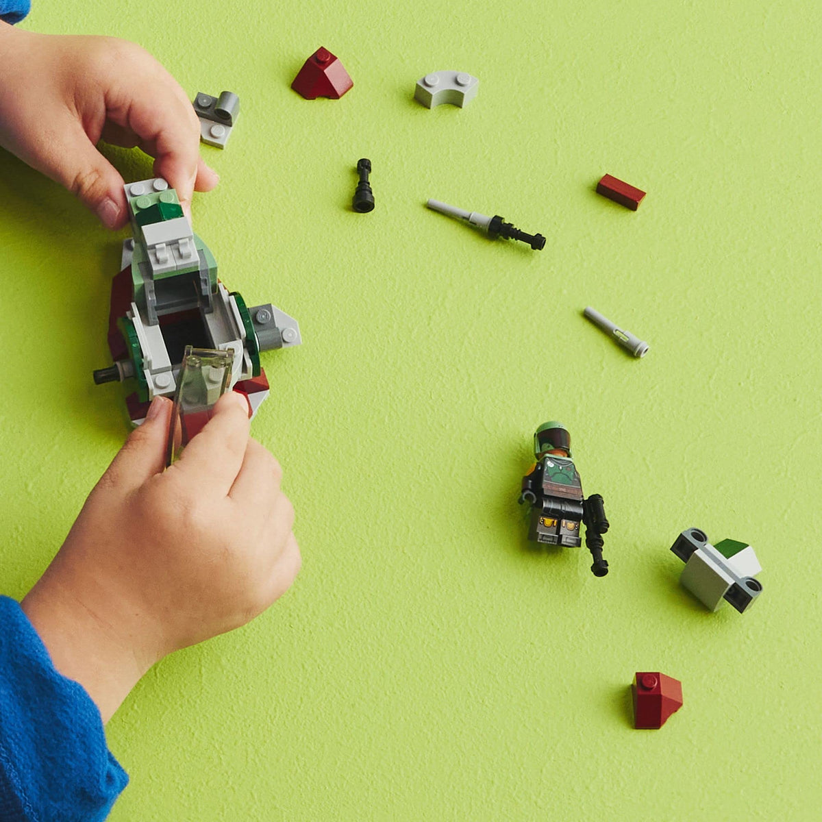 Building Toy Vehicle with Adjustable Wings and Flick Shooters W341