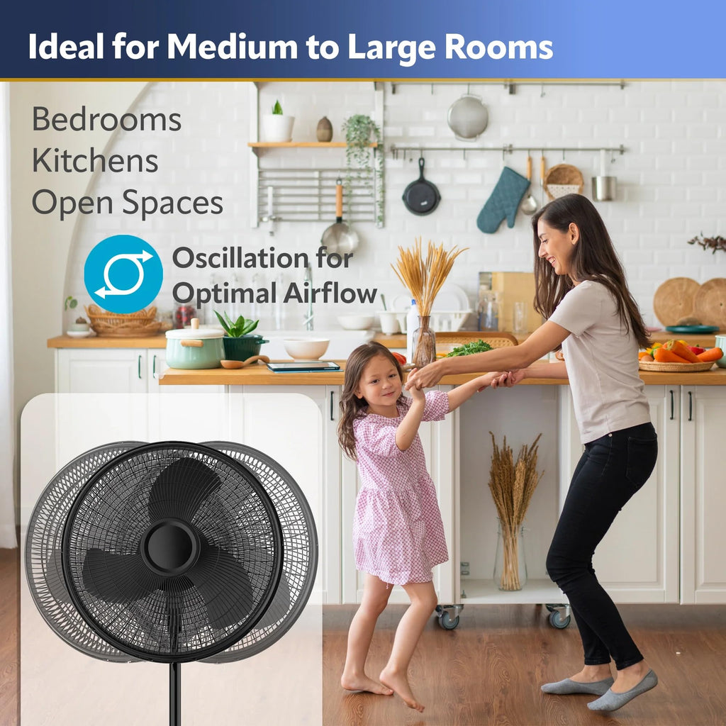16" Oscillating Adjustable Pedestal Fan X1654