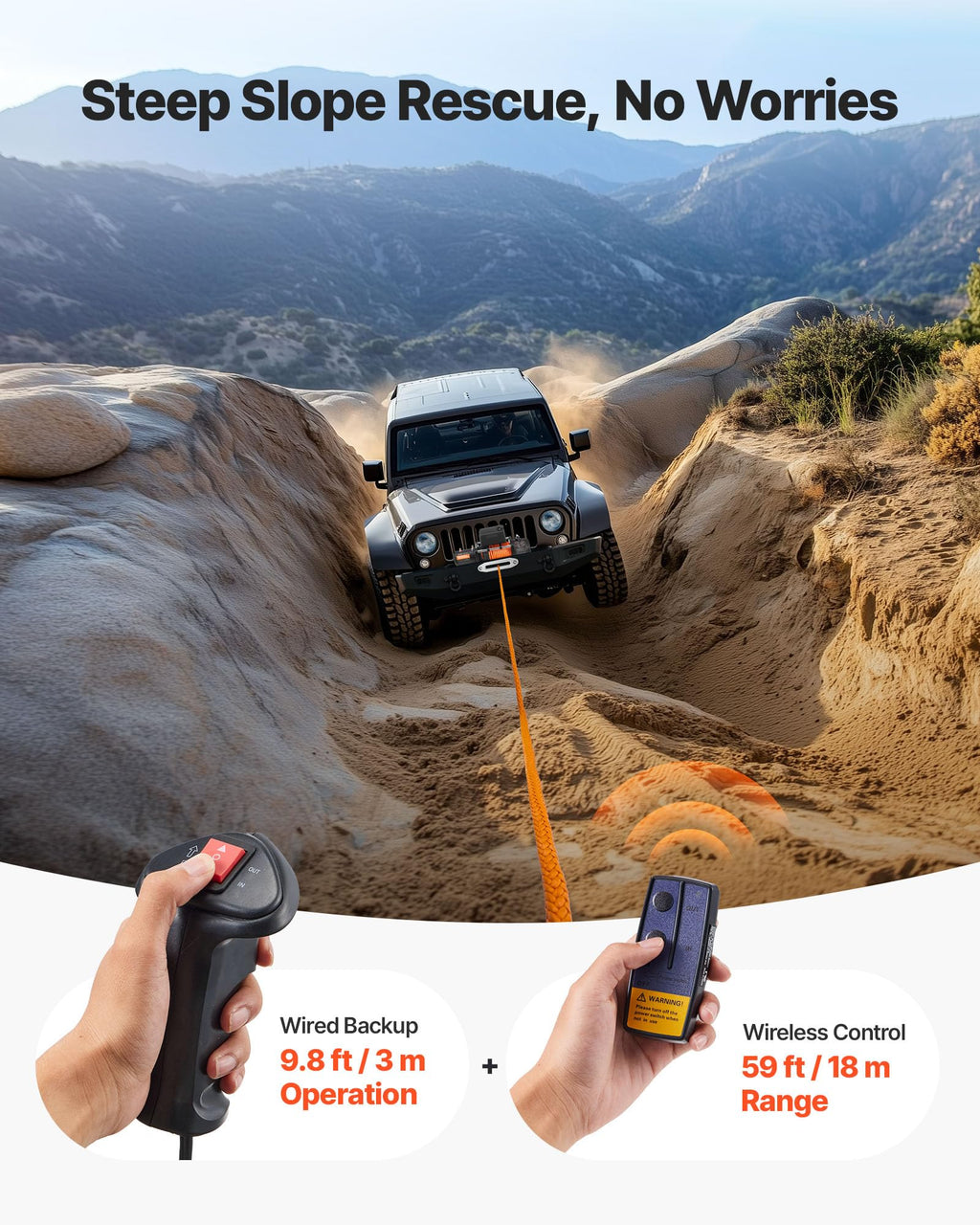 13,500 lb 12V DC Electric Truck Winch with Synthetic Rope Z118062