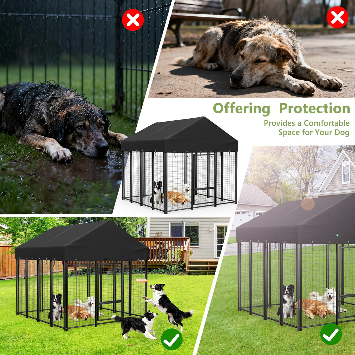 Heavy Duty Waterproof UV Resistant Dog Kennel Cover B8240
