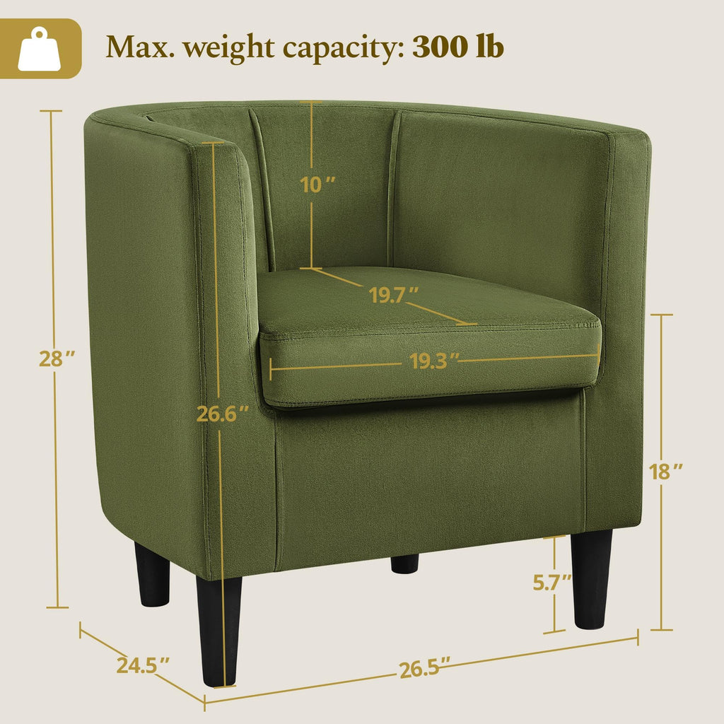 Barrel Accent Chairs Set of 2 Olive Green Z74874