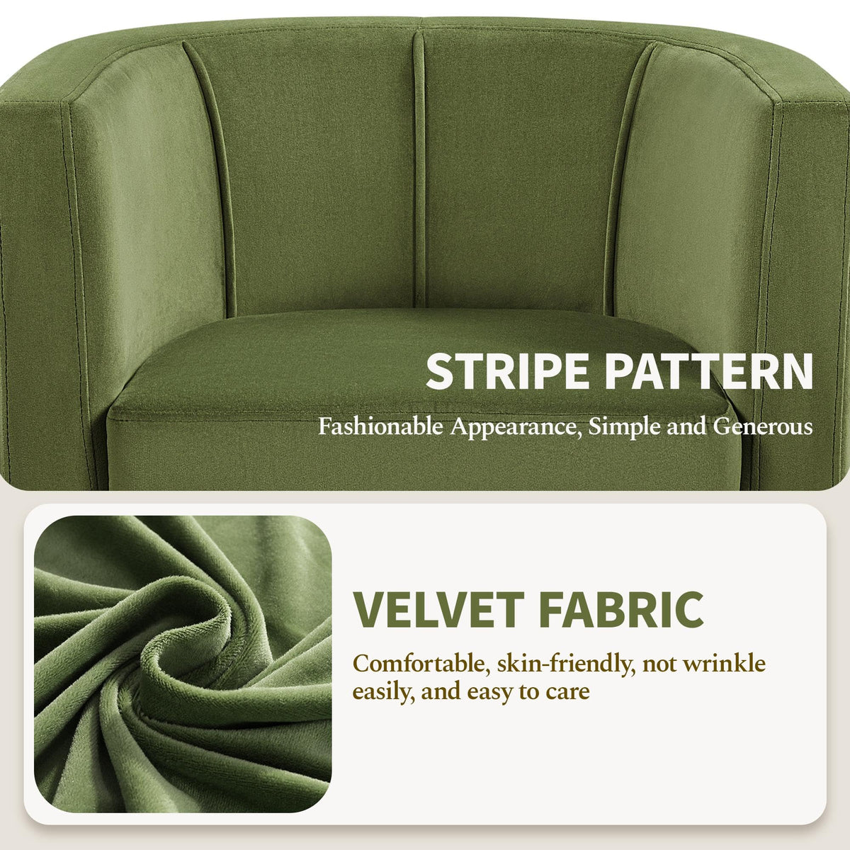 Barrel Accent Chairs Set of 2 Olive Green Z74874