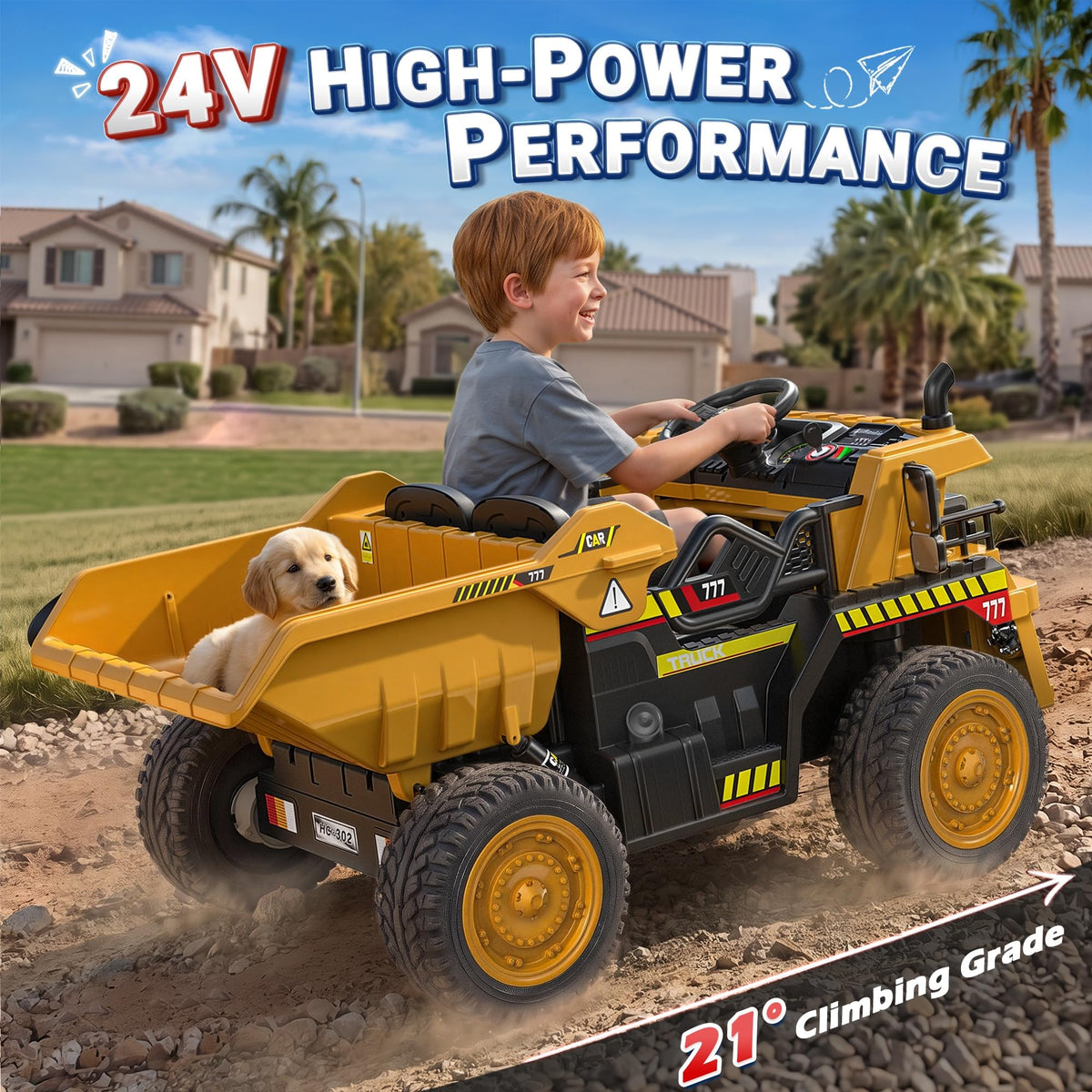 24V Ride On Dump Truck with Electric Dump Bed E307
