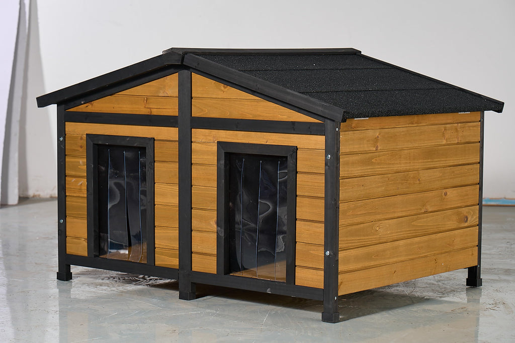 Large Wooden 2-Tier Rabbit Cage with Waterproof Roof X453034