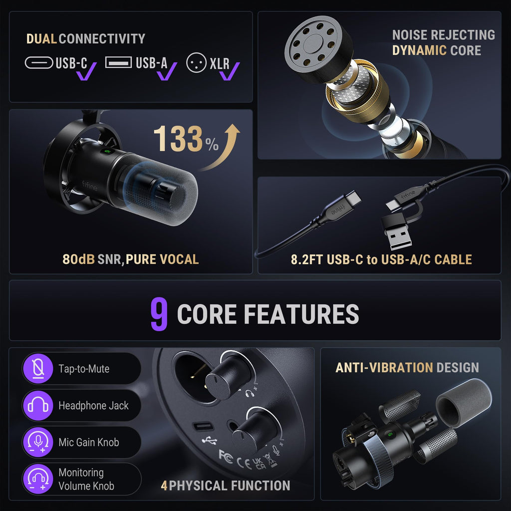 Dynamic XLR USB Microphone F99753