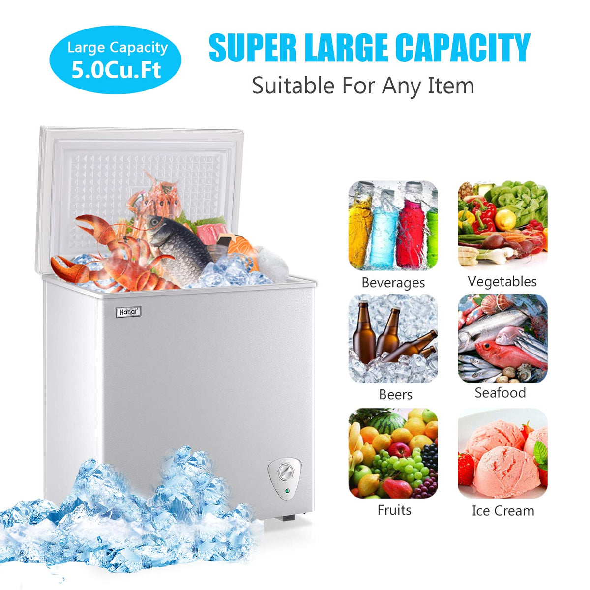 White 5.0 Cu.Ft Chest Freezer B435935