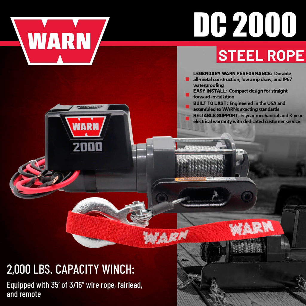 12V Electric Winch with 2000 lb Pulling Capacity C6685