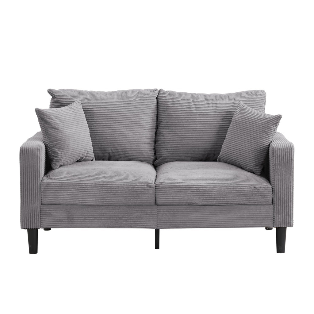 Oversized Corduroy Sofa with 2 Throw Pillows K73788