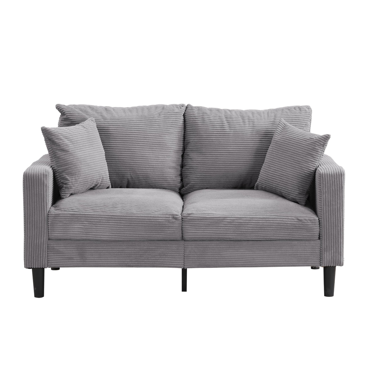 Oversized Corduroy Sofa with 2 Throw Pillows K73788