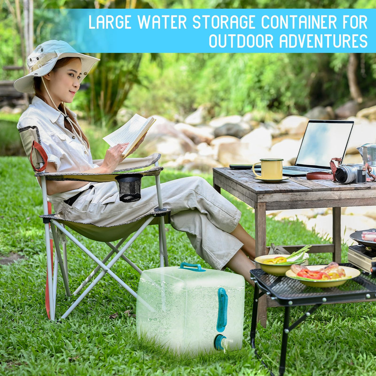 5 Pcs 5.3 Gallon Collapsible Water Container with Spigot I2176
