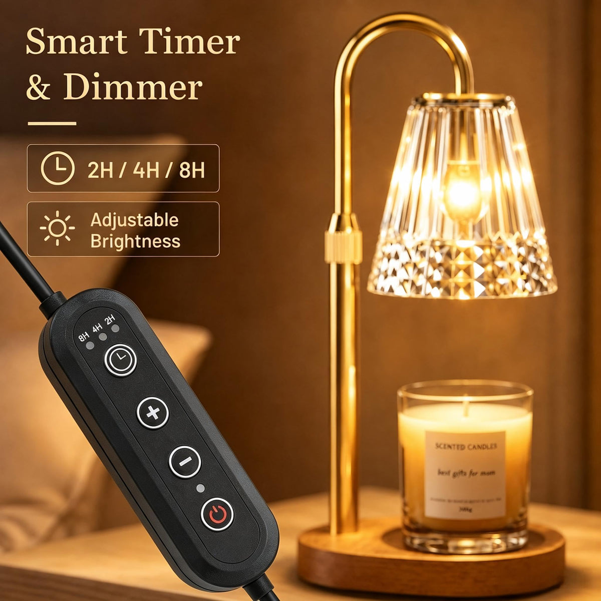 Candle Warmer Lamp 2 Pack with Timer & Dimmer F9505