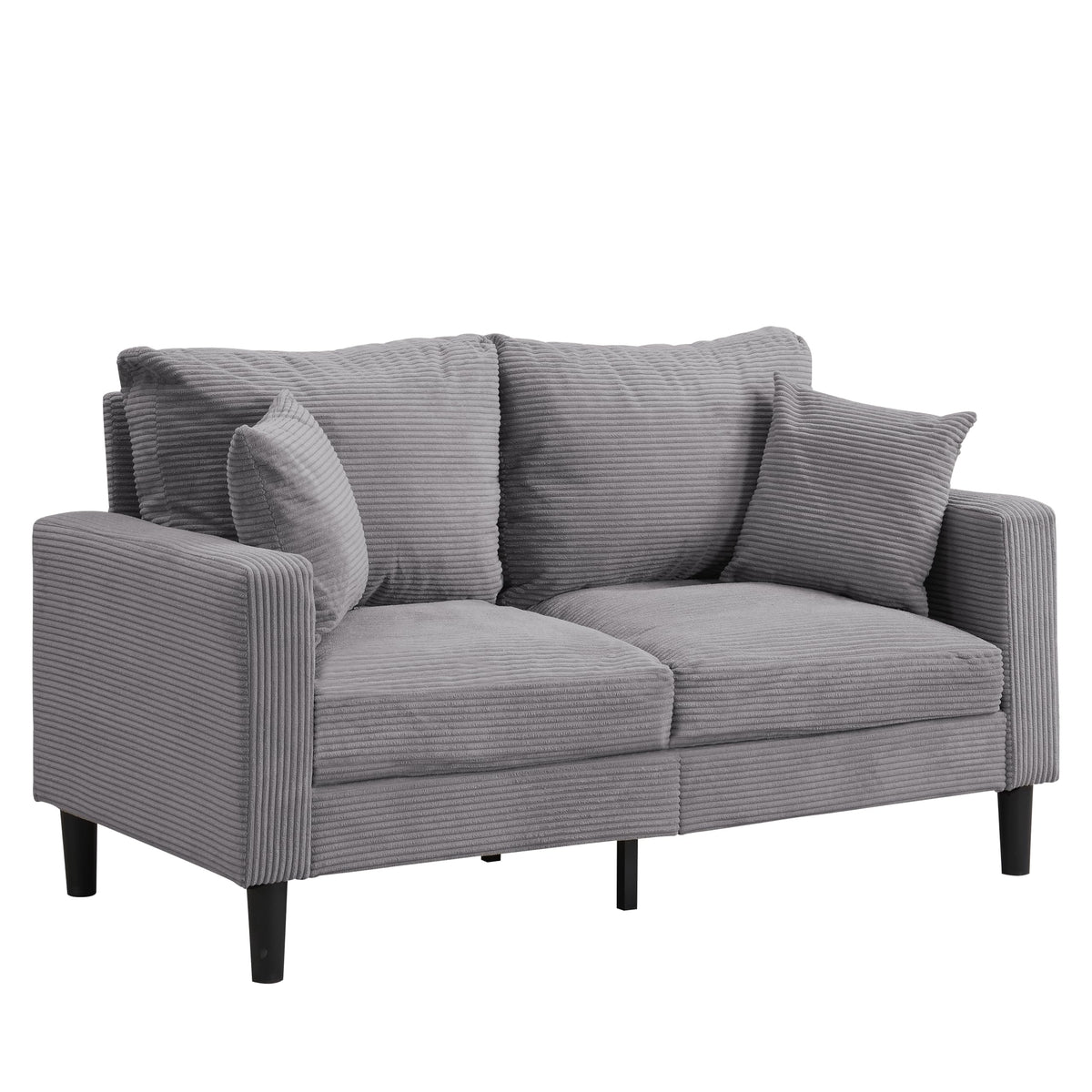 Oversized Corduroy Sofa with 2 Throw Pillows K73788