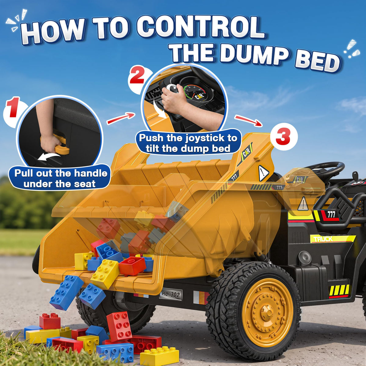 24V Ride On Dump Truck with Electric Dump Bed E307