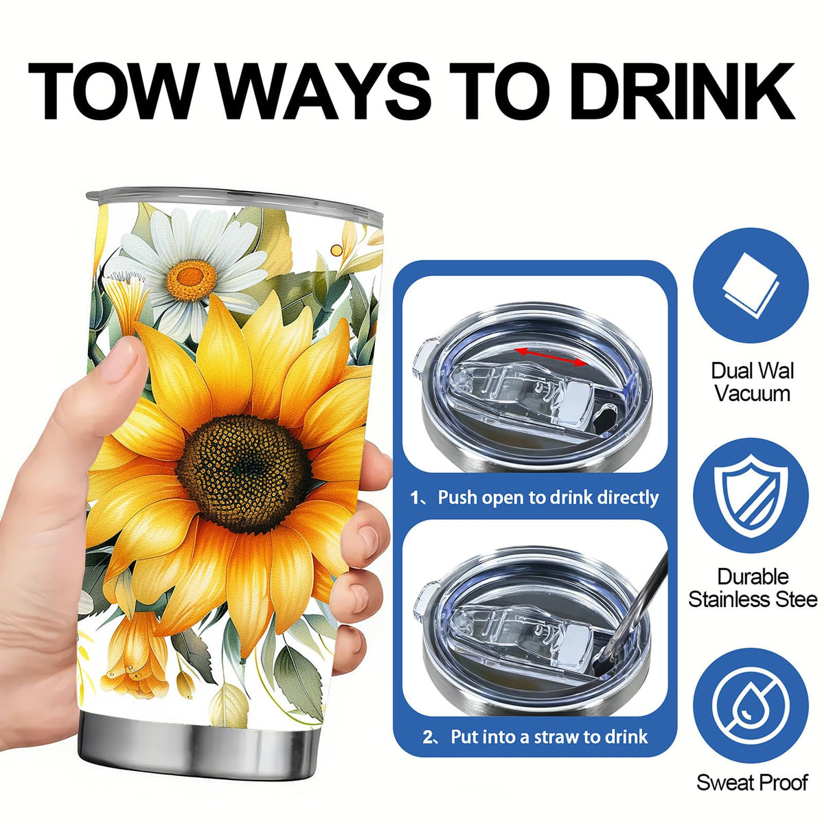 20 oz Sunflower Tumbler Cup V561