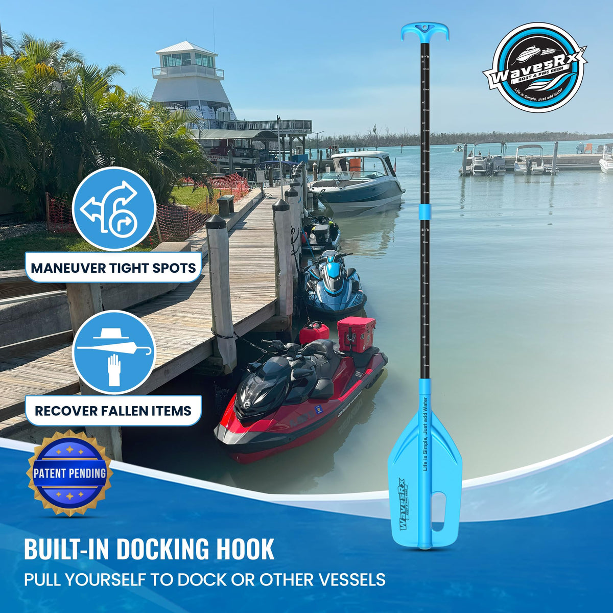 Telescoping Paddle with Docking Hook & Depth Gauge V482193