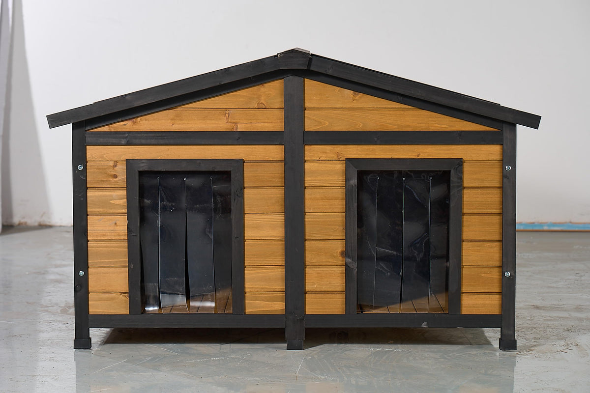 Large Wooden 2-Tier Rabbit Cage with Waterproof Roof X453034