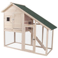 55" 2-Tier Wooden Rabbit Hutch with Ramp D18111