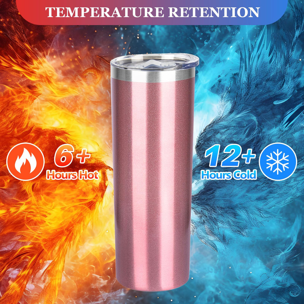 20 oz Stainless Steel Vacuum Insulated Tumbler with Lid and Straw T4888