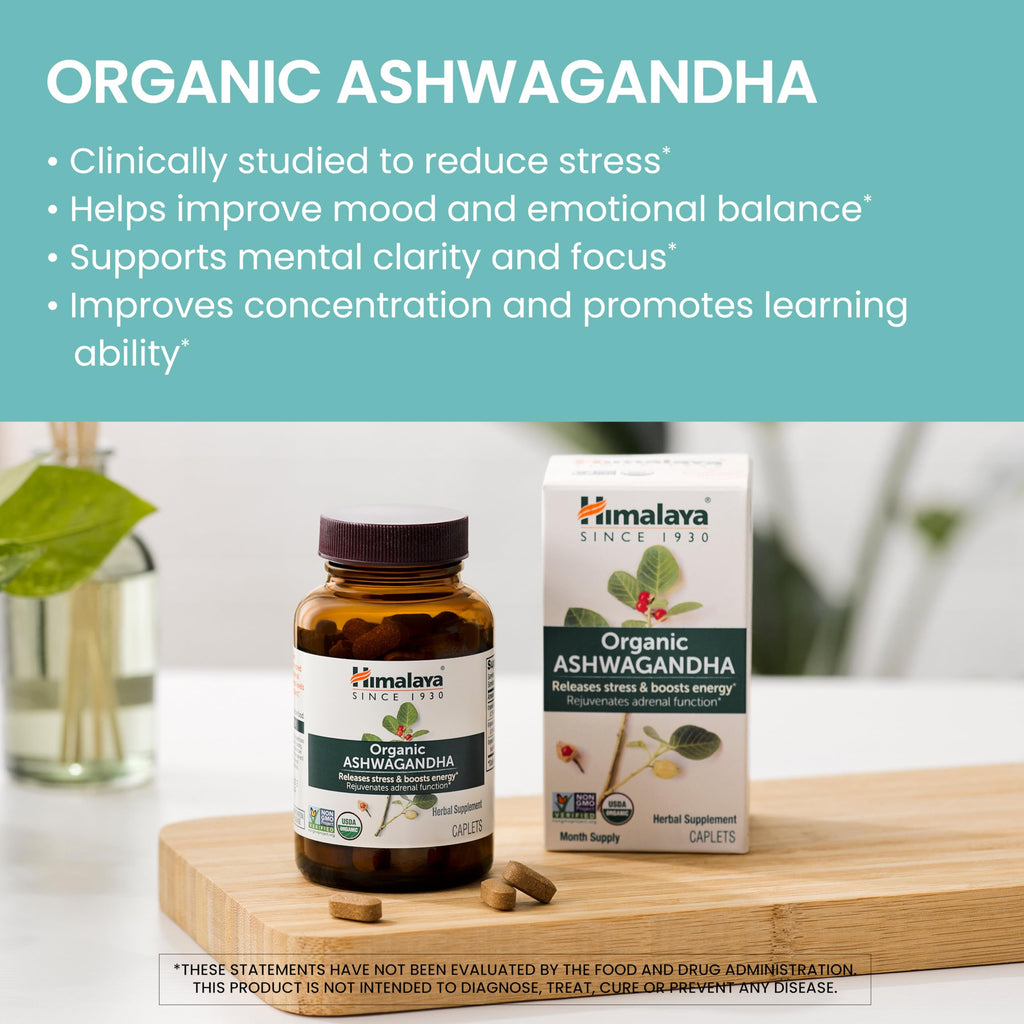 USDA Organic Ashwagandha Root 670 mg 60 Caplets H606025