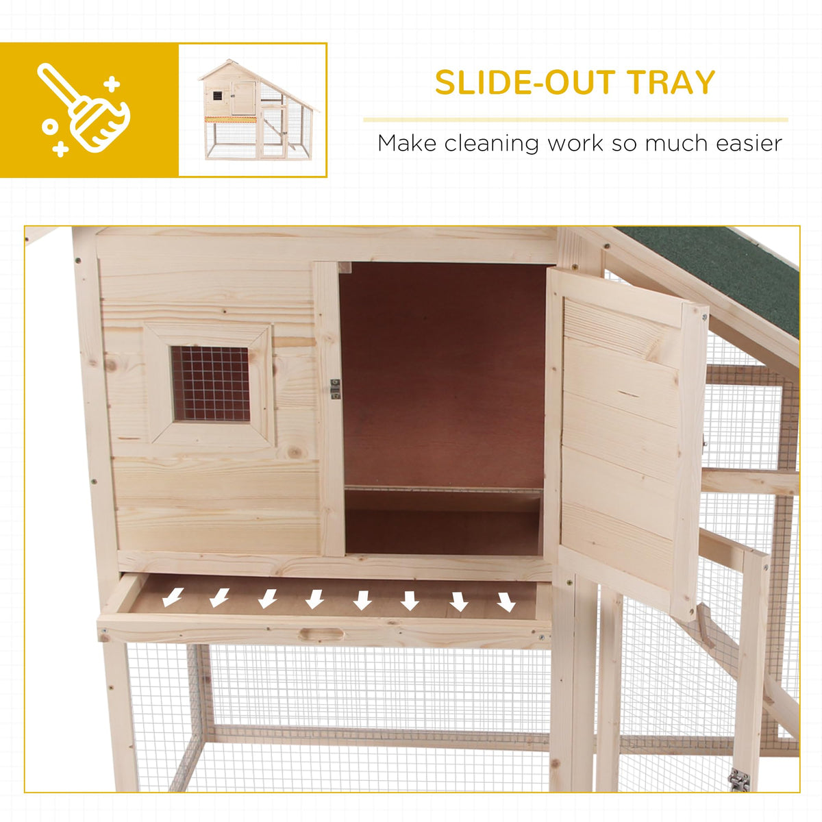 55" 2-Tier Wooden Rabbit Hutch with Ramp D233558
