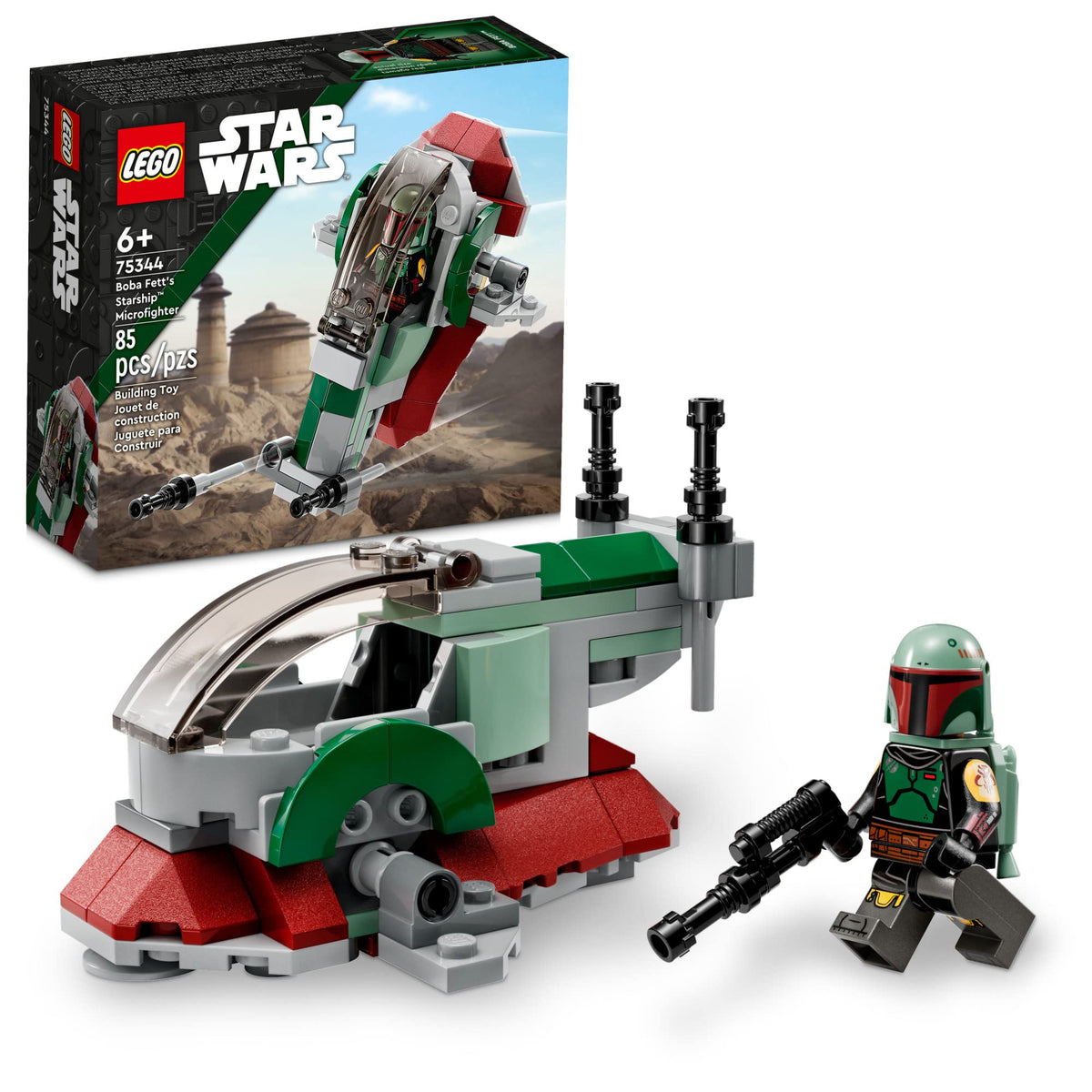 Building Toy Vehicle with Adjustable Wings and Flick Shooters W341