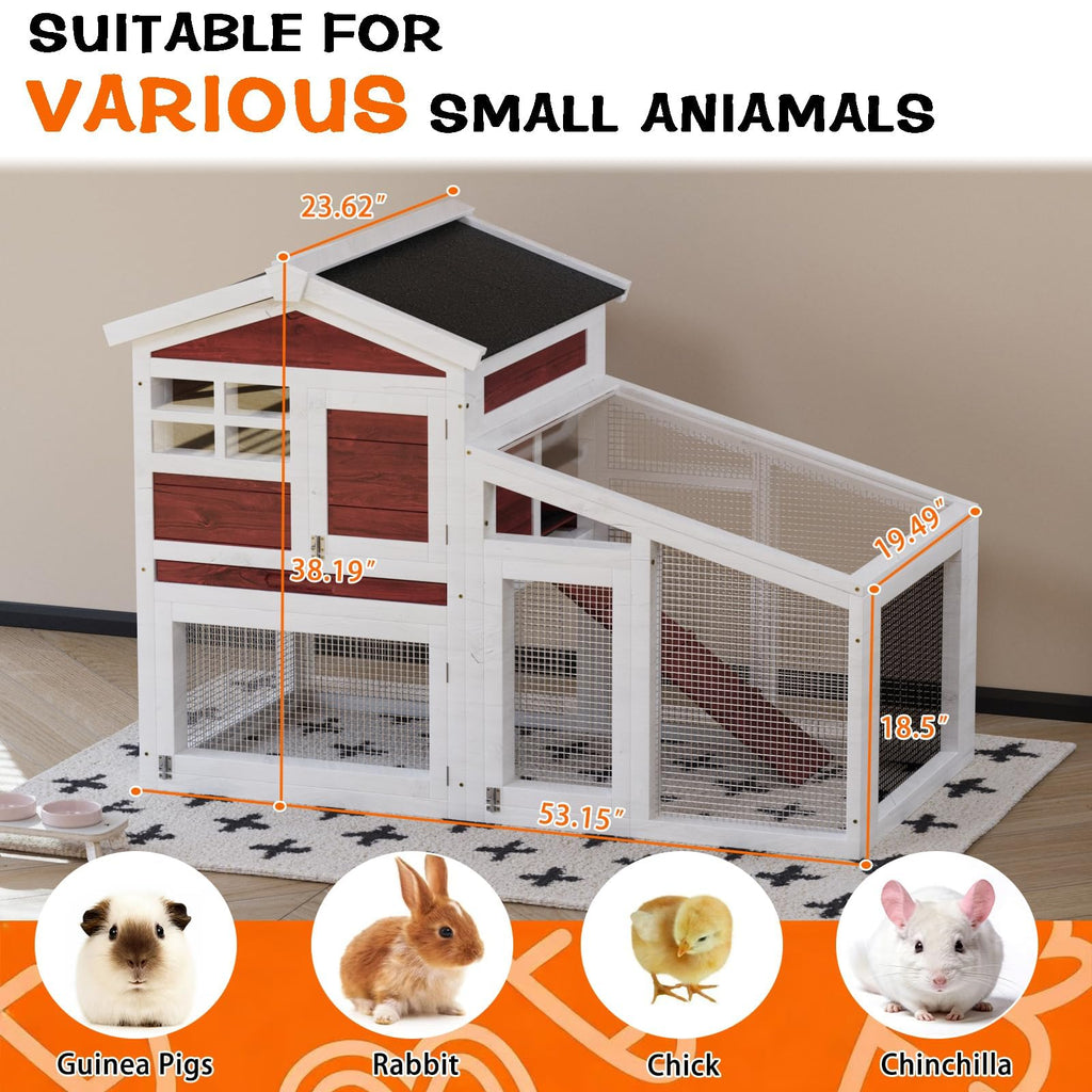 Weatherproof Wooden Rabbit Hutch L602