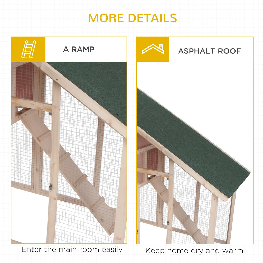 55" 2-Tier Wooden Rabbit Hutch with Ramp D18111