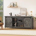 Farmhouse TV Stand Cabinet for 75" Television with Adjustable Shelf & Sliding Barn Doors V352