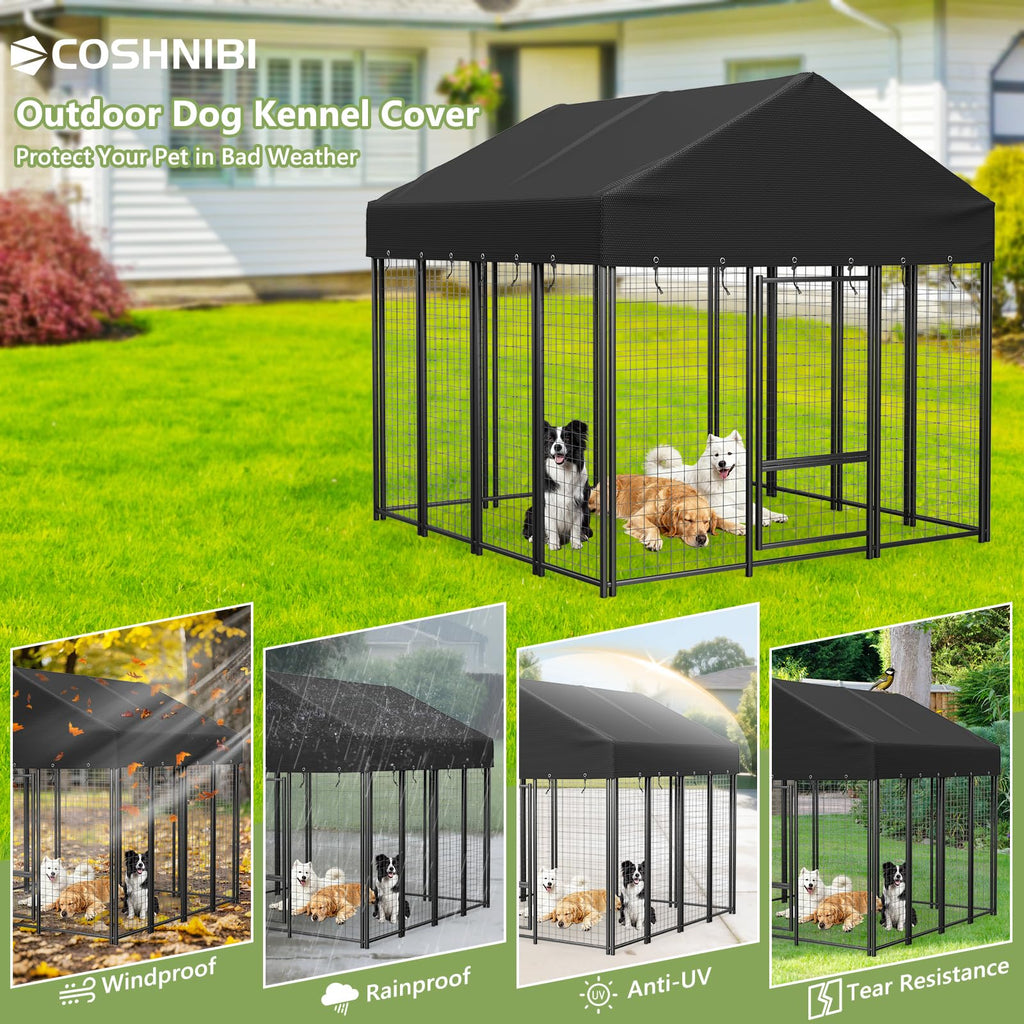 Heavy Duty Waterproof UV Resistant Dog Kennel Cover B8240