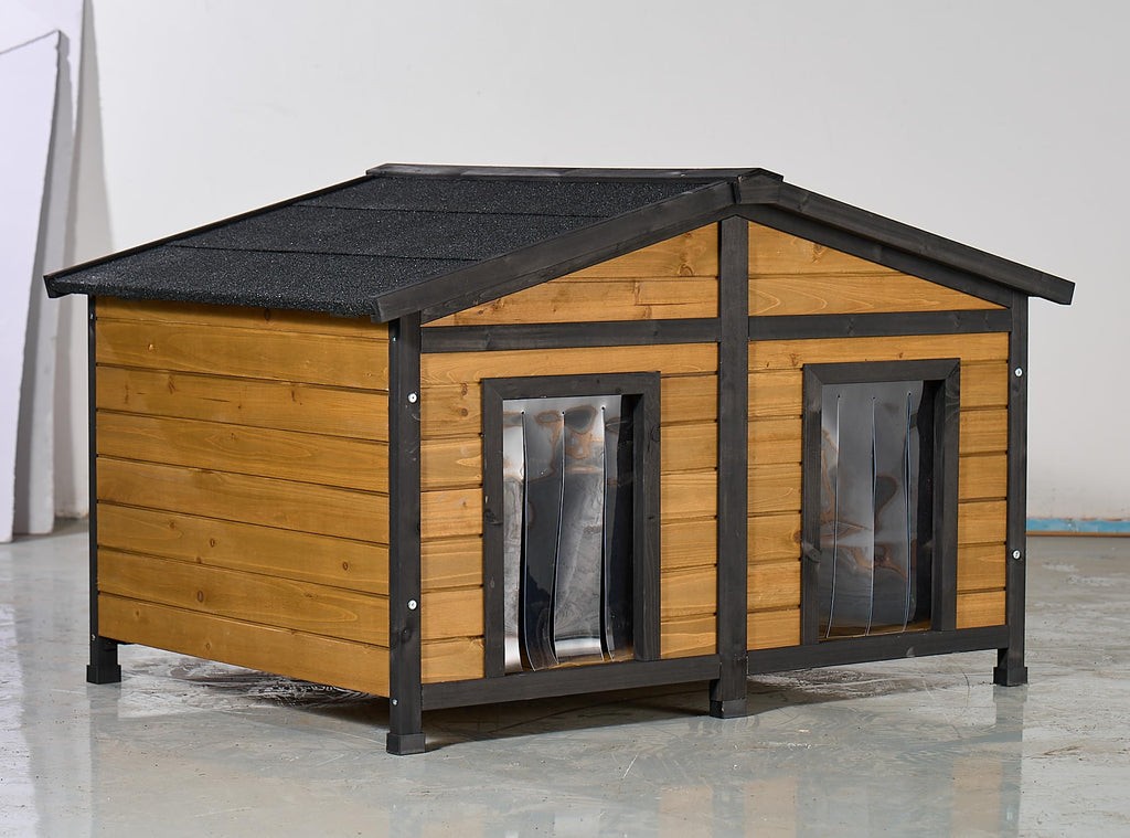 Large Wooden 2-Tier Rabbit Cage with Waterproof Roof X453034