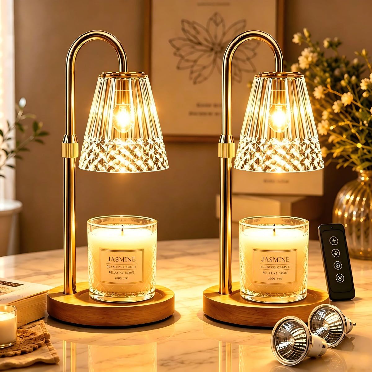 Candle Warmer Lamp 2 Pack with Timer & Dimmer F9505