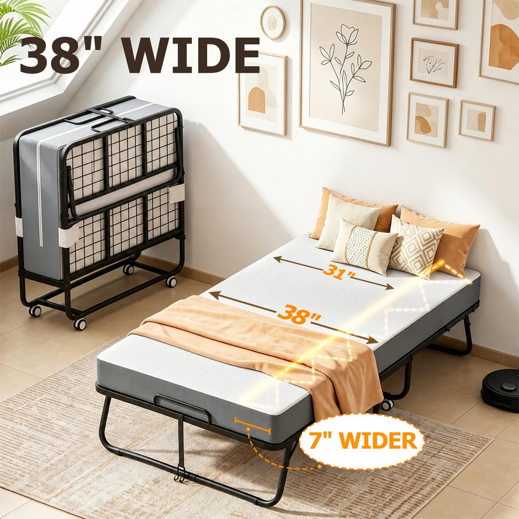 Folding Bed with Mattress Twin 75 x 38 in K83640