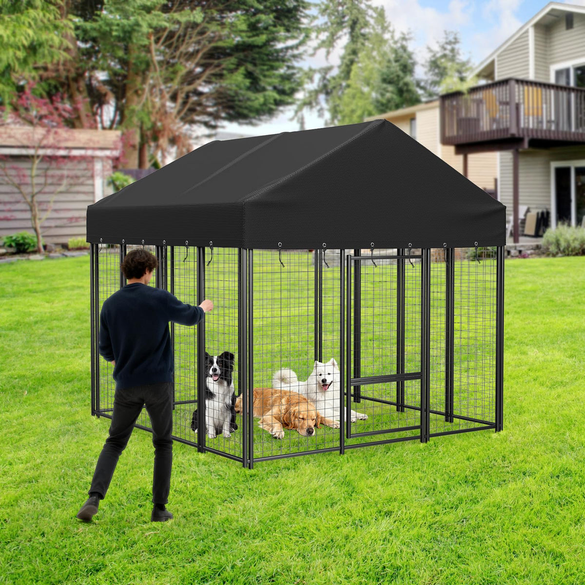 Heavy Duty Waterproof UV Resistant Dog Kennel Cover B8240