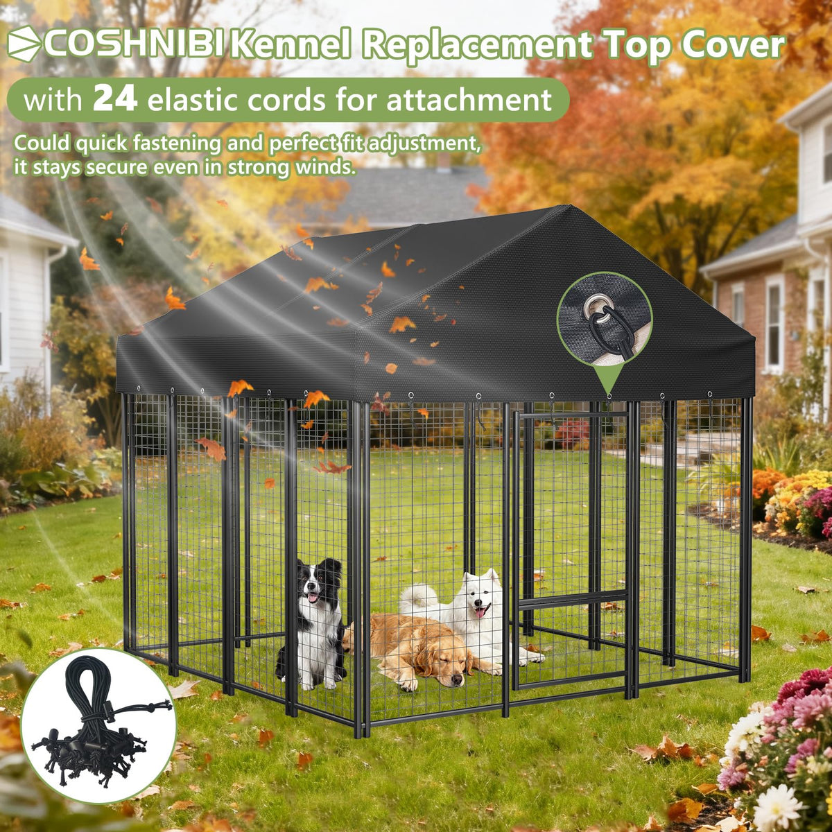 Heavy Duty Waterproof UV Resistant Dog Kennel Cover B8240