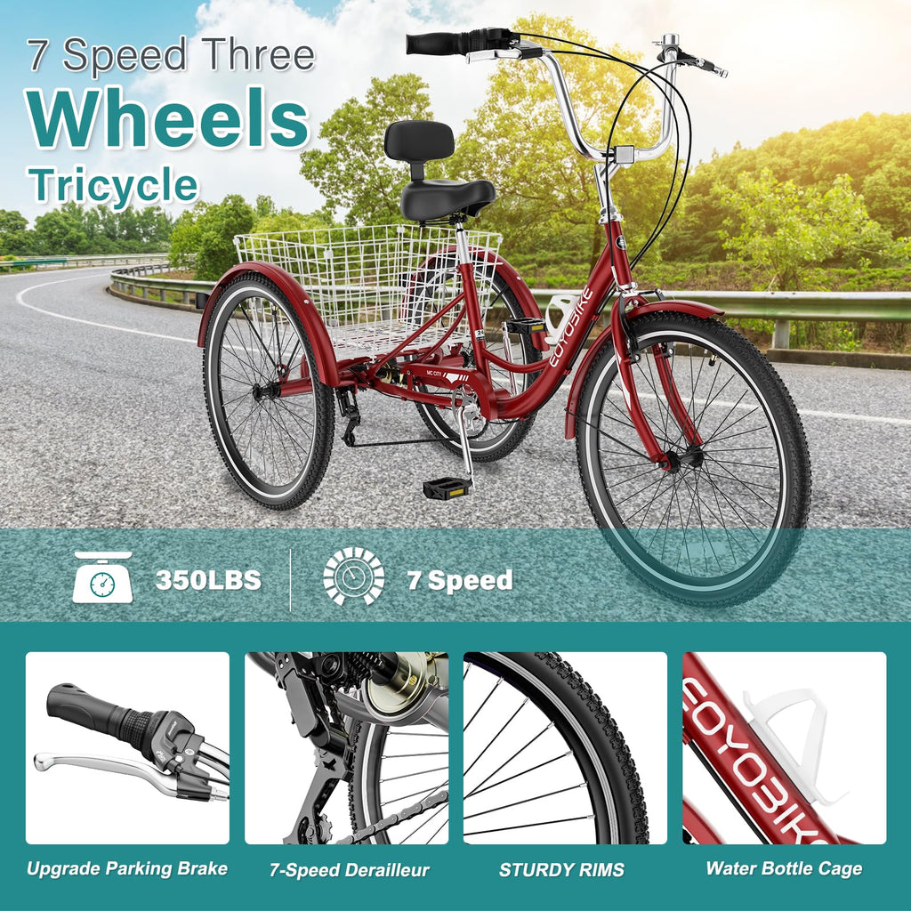 20/24/26 Inch 3 Wheel Bike J775902