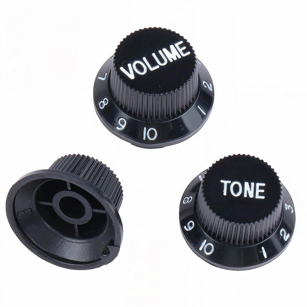 Black 1 Volume 2 Tone Guitar Control Knobs Set I3775