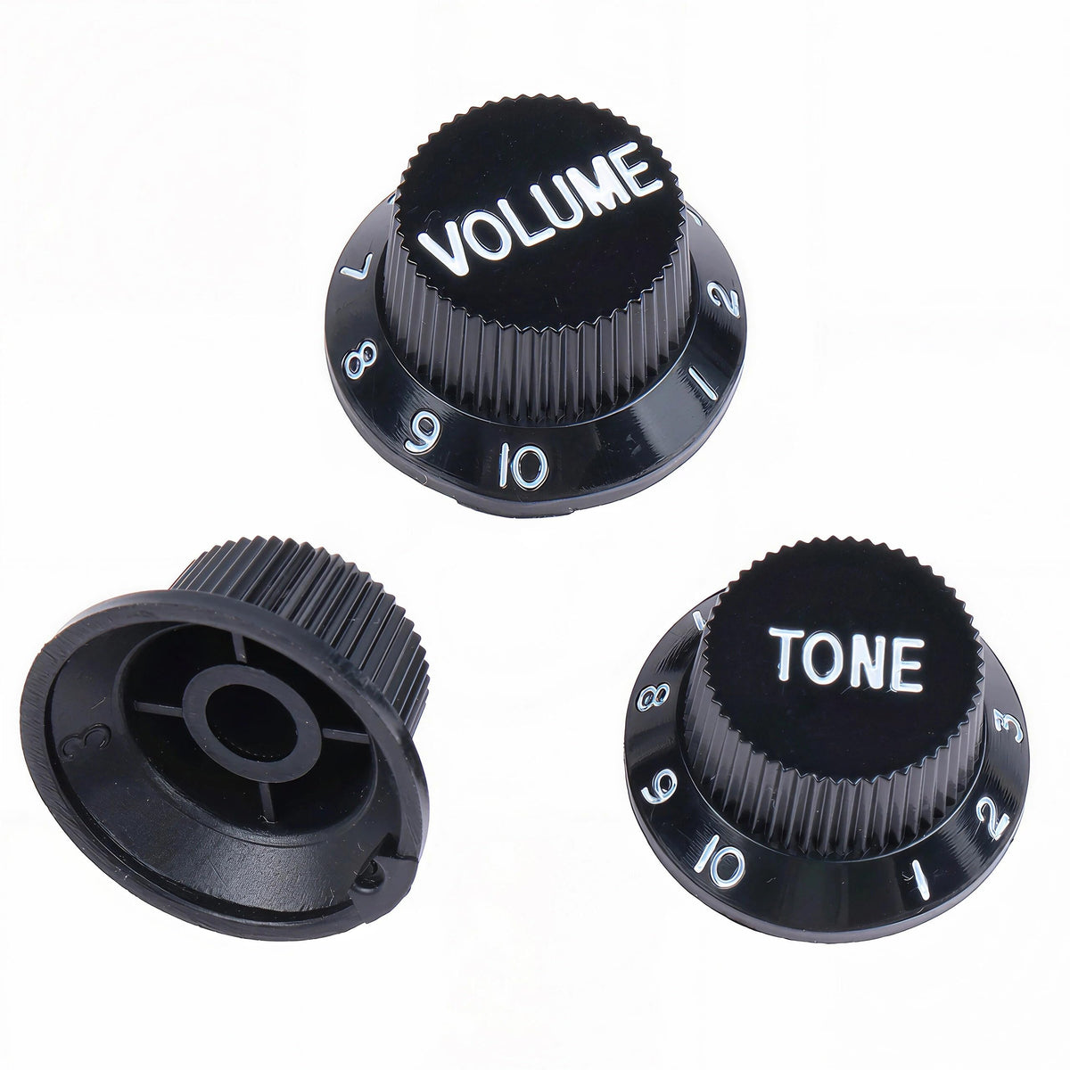 Black 1 Volume 2 Tone Guitar Control Knobs Set I3775