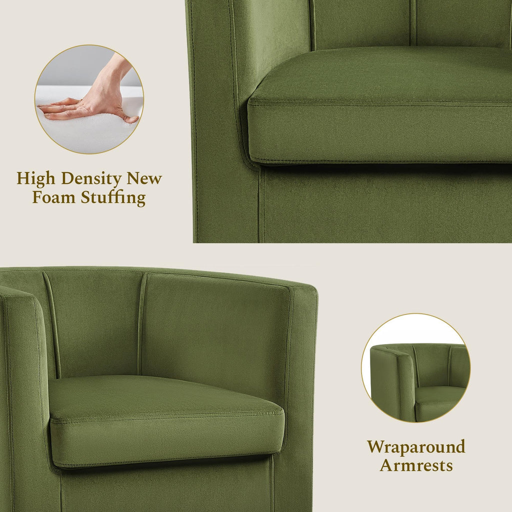 Barrel Accent Chairs Set of 2 Olive Green Z74874