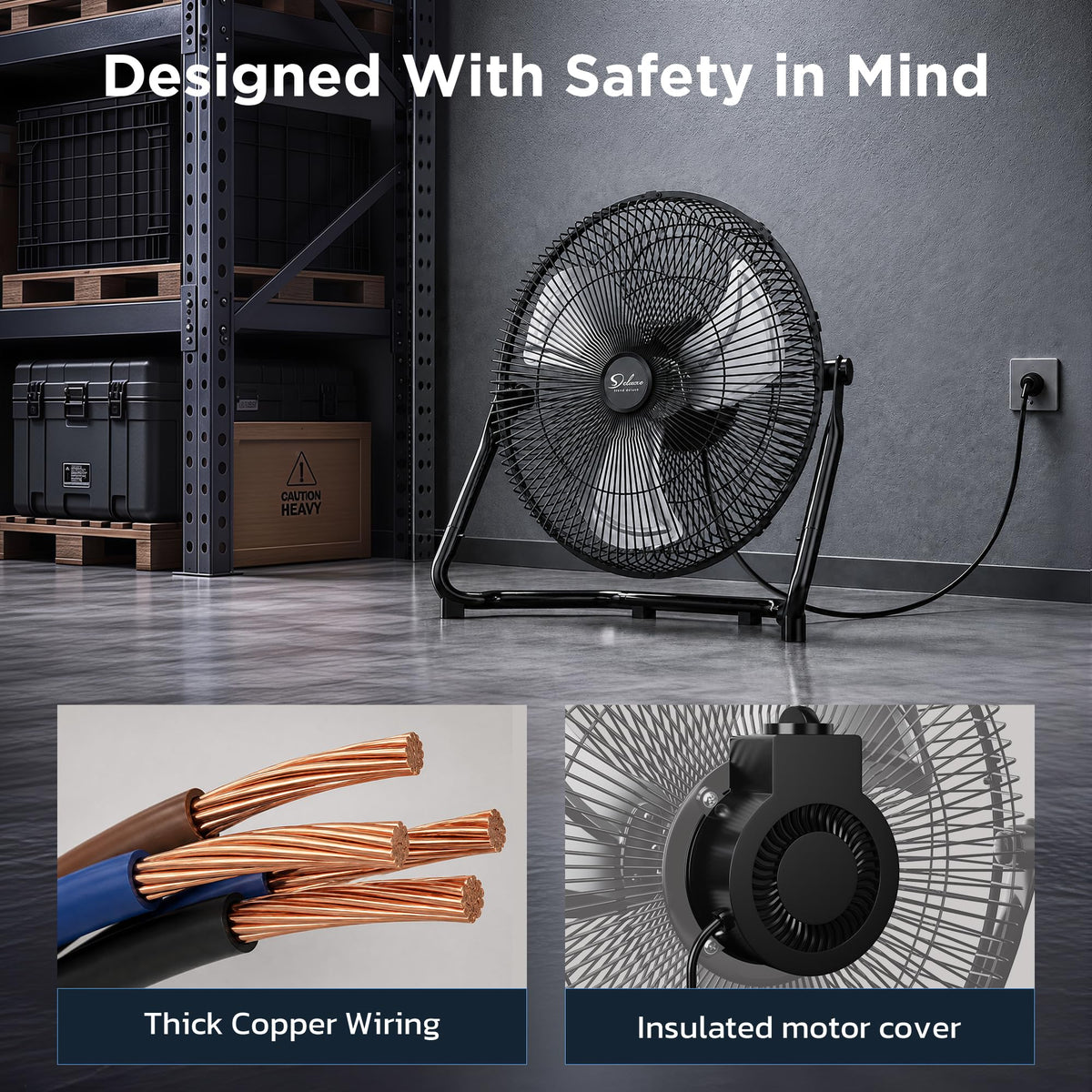 20" 3-Speed High Velocity Industrial Floor Fan, 2 Pack V14721