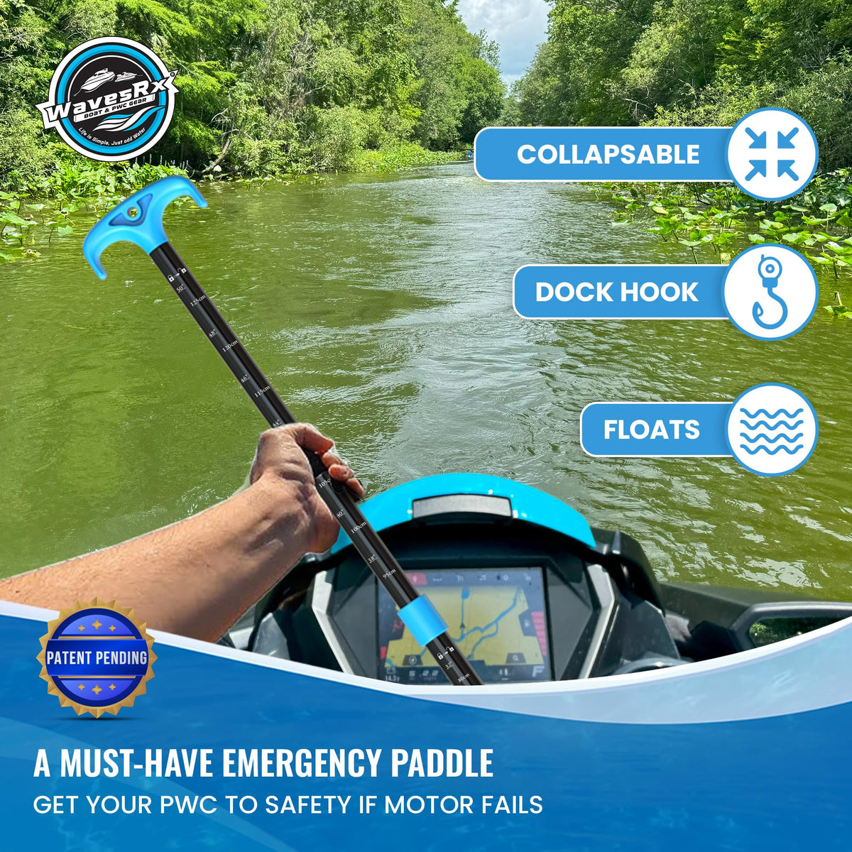 Telescoping Paddle with Docking Hook & Depth Gauge V482193