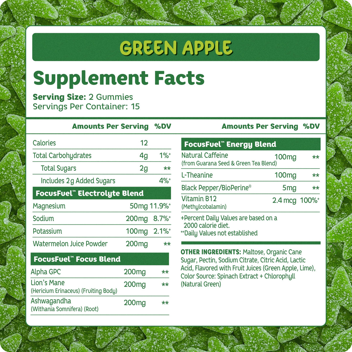 Green Apple Energy Chews 15 Servings U9233