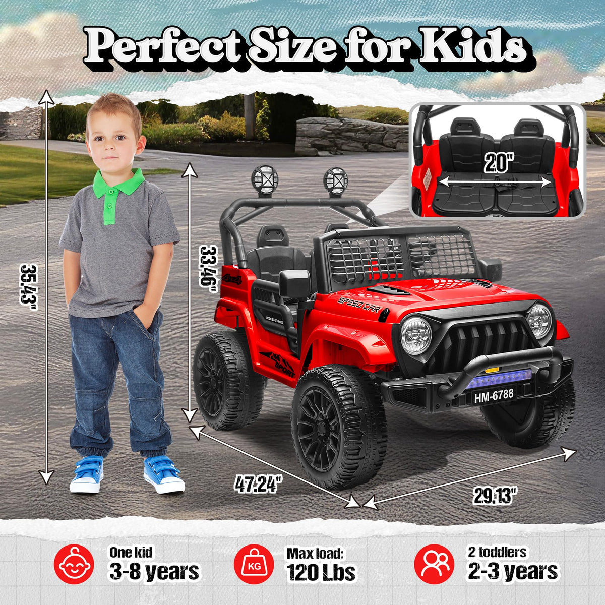 24V 2 Seater Ride on Car Truck X166