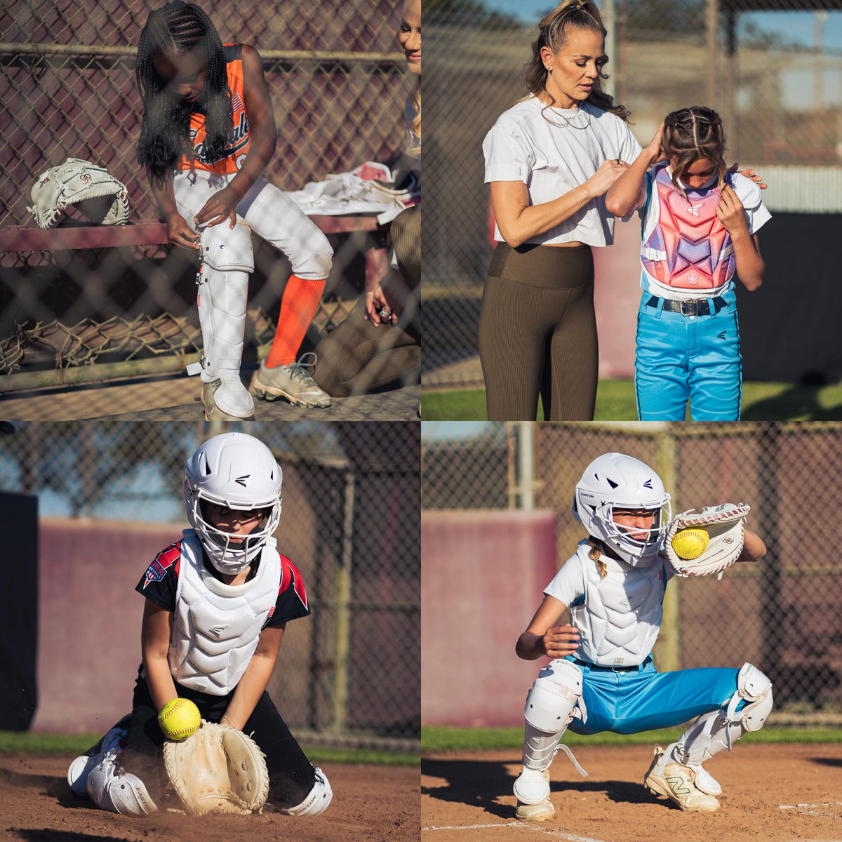 Youth Softball Catcher's Set with Helmet, Leg Guards & Chest Protector R622825