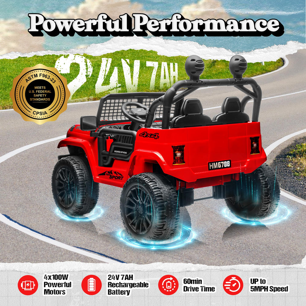 24V 2 Seater Ride on Car Truck X166