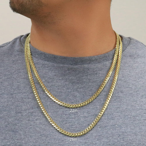 14k Yellow Gold Cuban Link Chain Necklace E52214